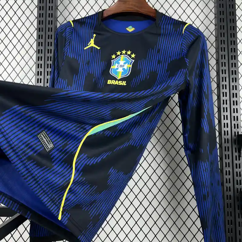 Mens Brazil 2026 World Cup Away Long Sleeve Jersey Jersey Photos gallery